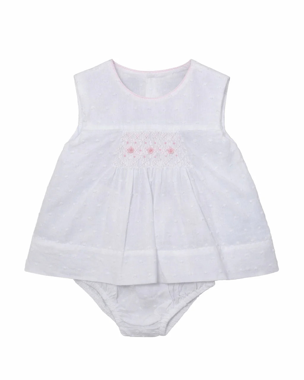 Julius Berger White Swiss Dot Girls Diaper Set