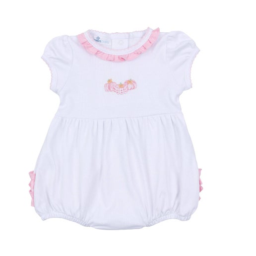 Magnolia Baby Precious Pumpkins Embroidered Ruffle Bubble