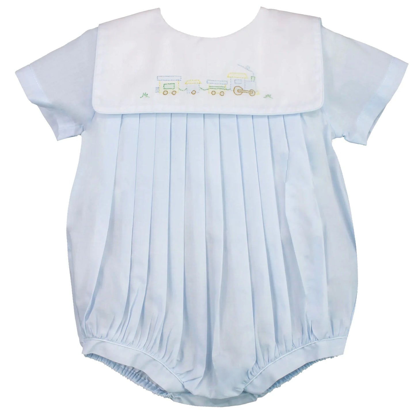 Petit Ami Romper with Train Embroidery